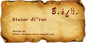 Bleier Áron névjegykártya
