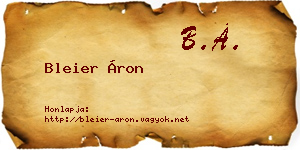 Bleier Áron névjegykártya